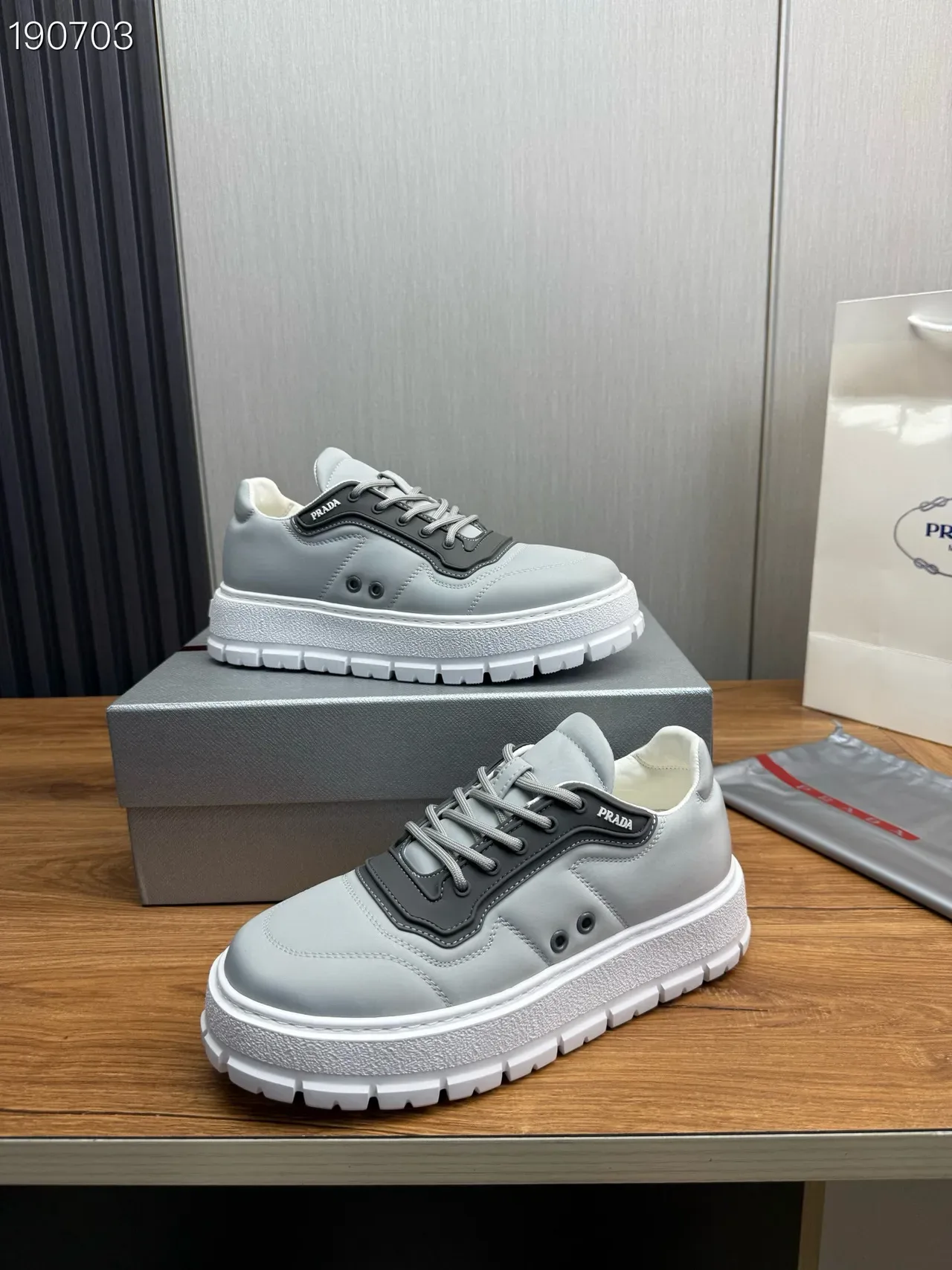 Prada Cloudbust Light Gray and Dark Gray Lifestyle Sneakers 7