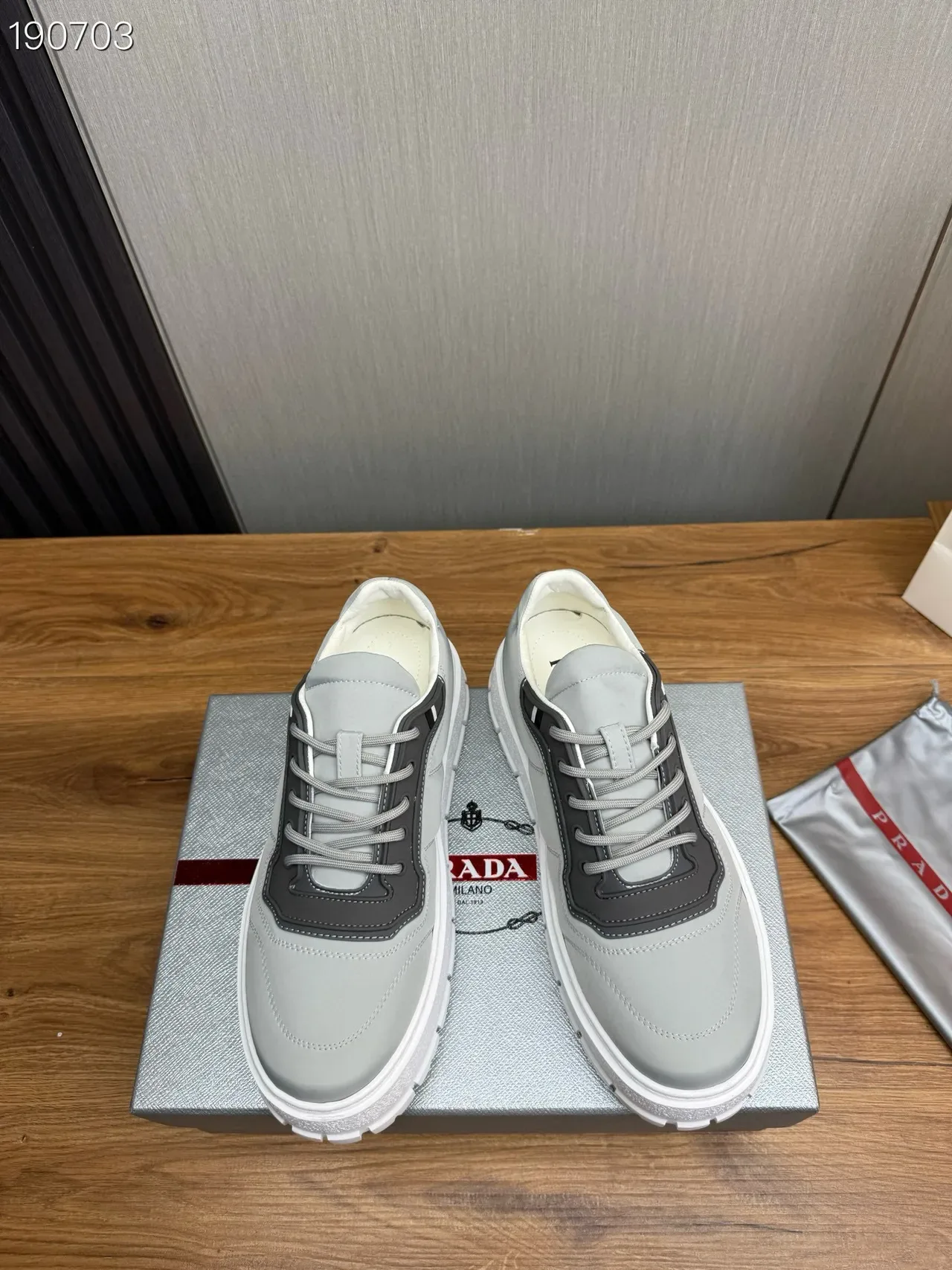 Prada Cloudbust Light Gray and Dark Gray Lifestyle Sneakers 8