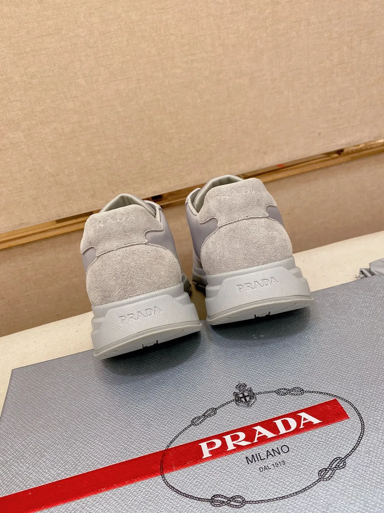 Prada Cloudbust Light Gray Mixed-Material Lifestyle Sneakers 3