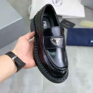 Mocassins Prada Cloudbust Cuir Patenté Noir
