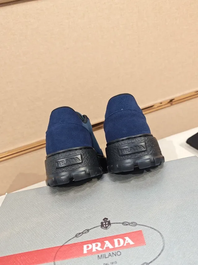 Prada Cloudbust Navy and Teal Platform Lifestyle Sneakers 3