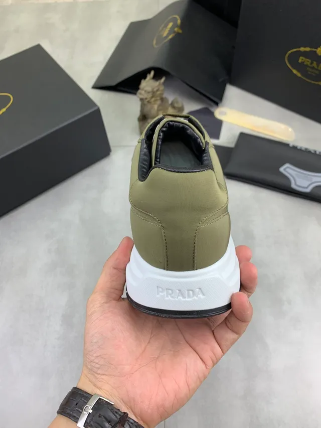 Prada Cloudbust Olive Green Nylon Lifestyle Sneakers 3