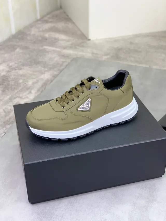 Prada Cloudbust Olive Green Nylon Lifestyle Sneakers 4