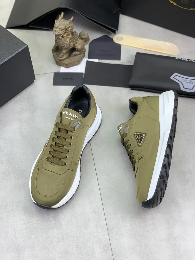 Prada Cloudbust Olive Green Nylon Lifestyle Sneakers 5