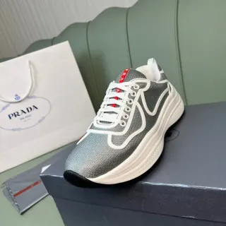 Prada Cloudbust Silver-Gray Mesh أحذية رياضية أسلوب حياة