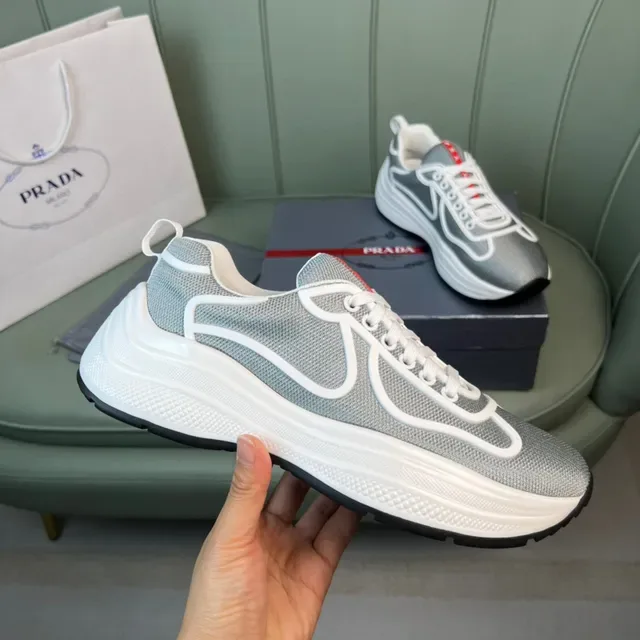 Prada Cloudbust Silver-Gray Mesh Lifestyle Sneakers 4