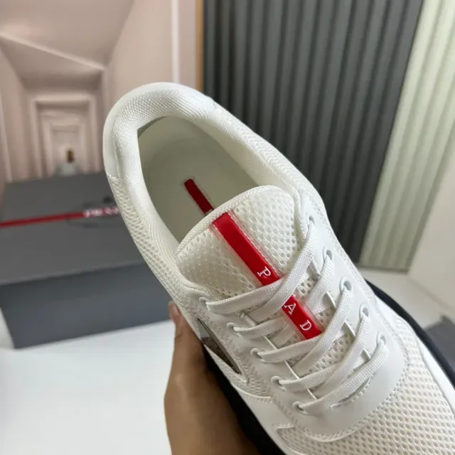 Prada Cloudbust White and Black Platform Lifestyle Sneakers 4