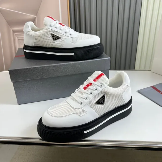 Prada Cloudbust White and Black Platform Lifestyle Sneakers 7
