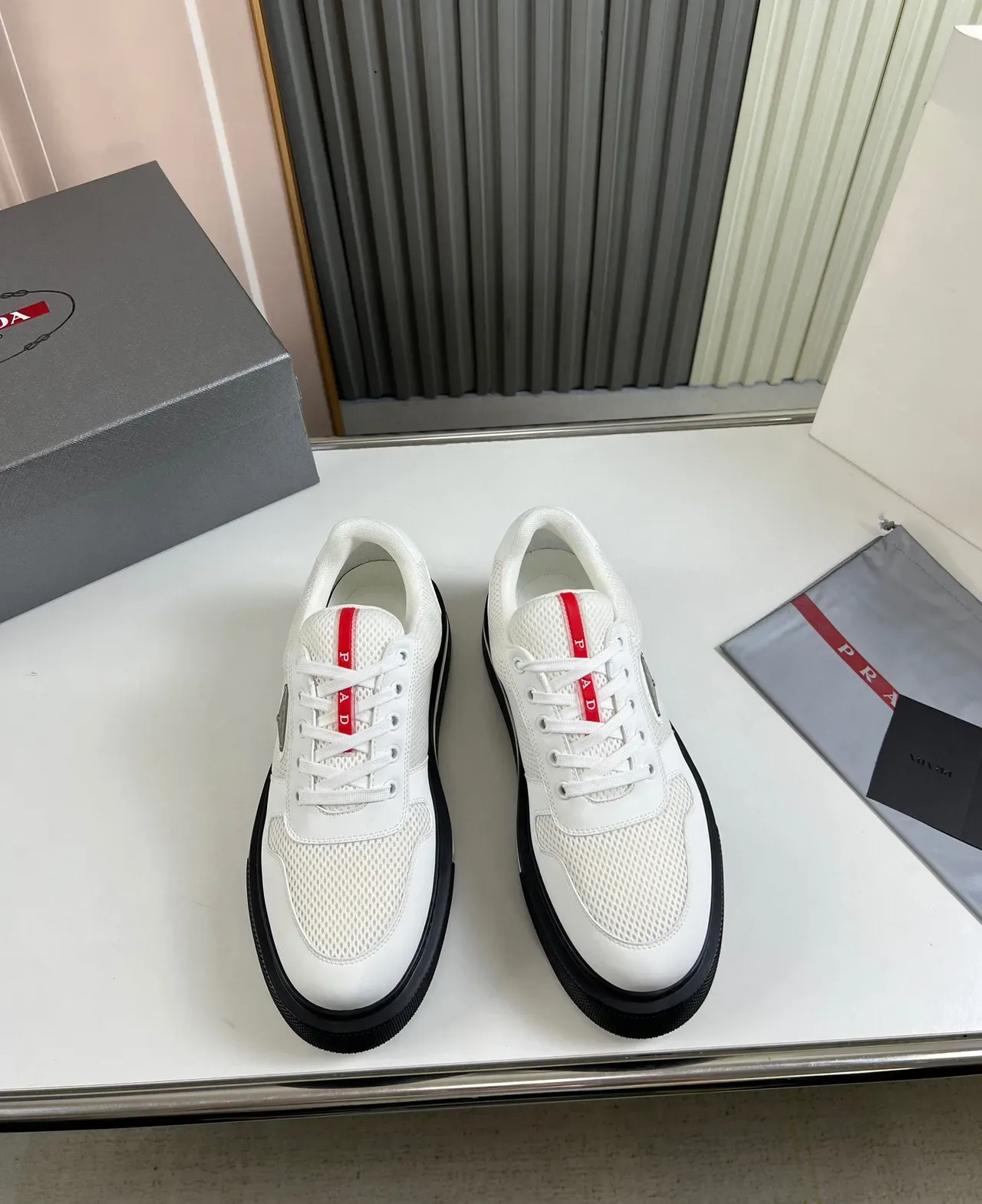 Prada Cloudbust White and Black Platform Lifestyle Sneakers 9