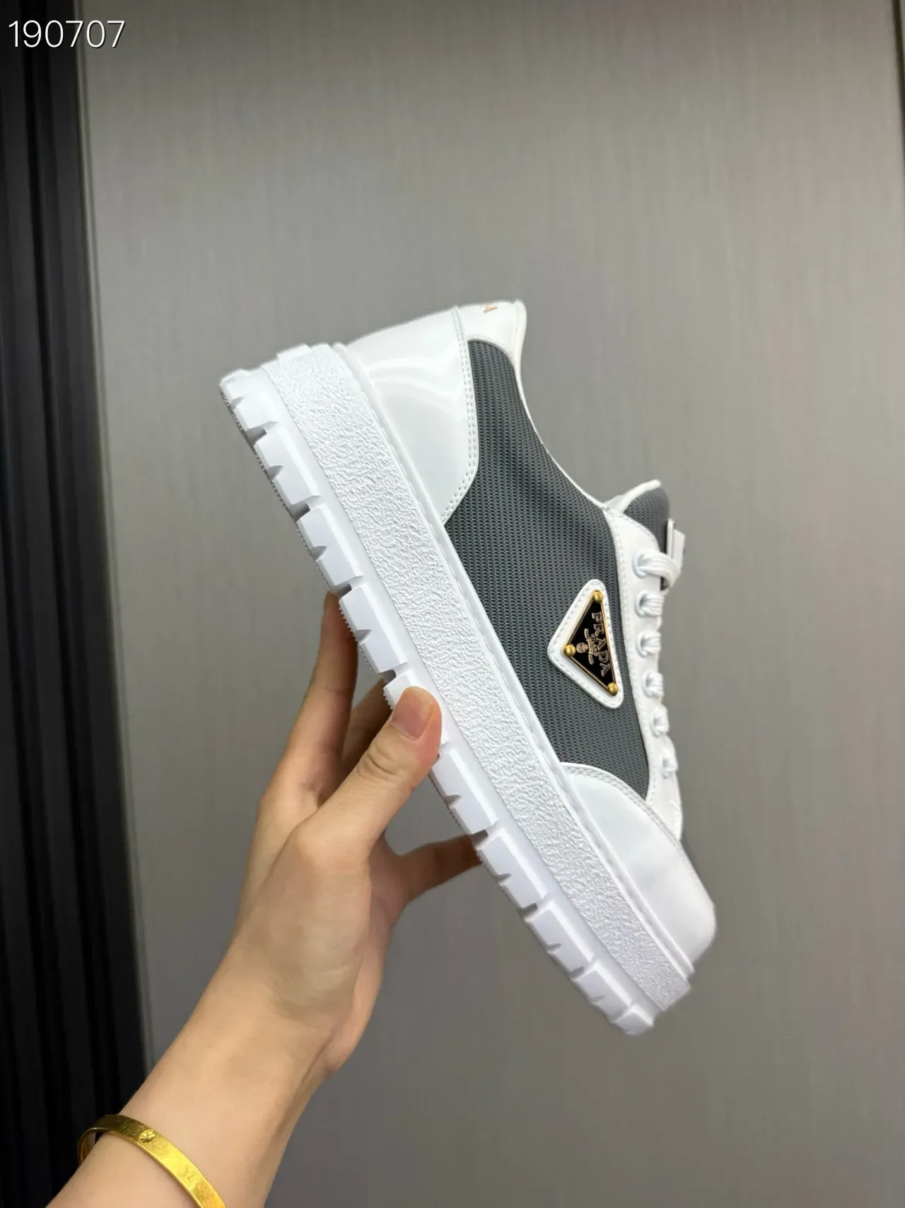 Prada Cloudbust White and Gray Lifestyle Sneakers 3