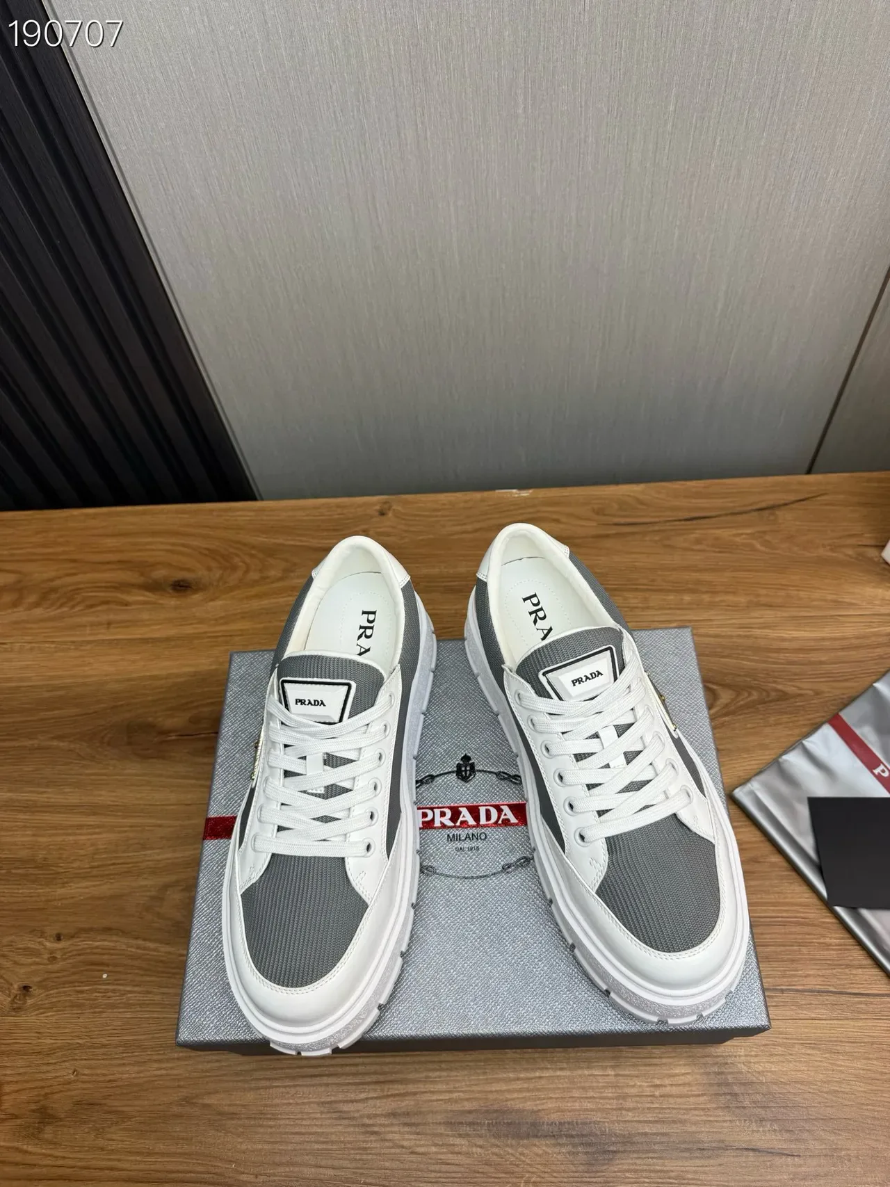 Prada Cloudbust White and Gray Lifestyle Sneakers 7