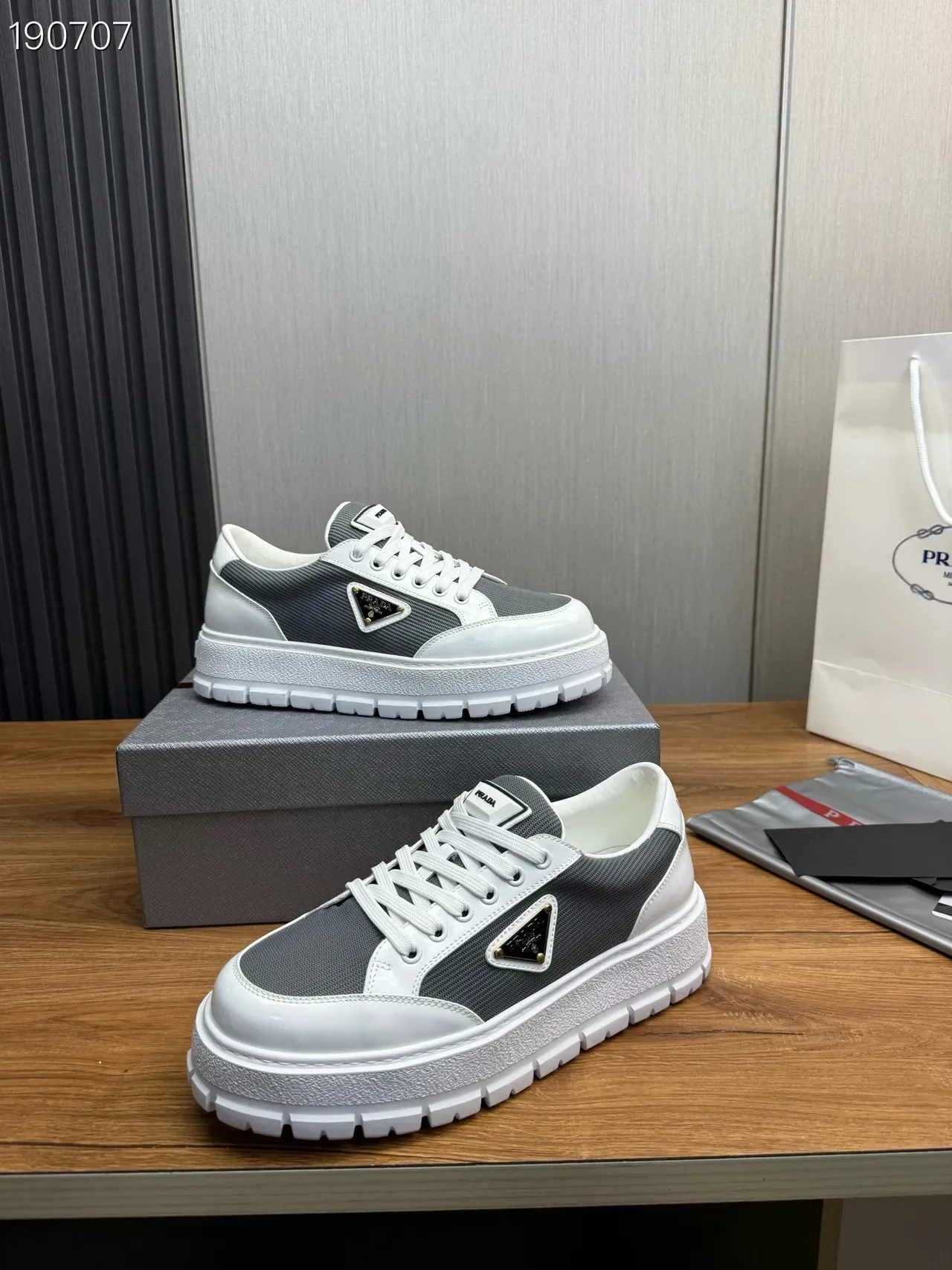 Prada Cloudbust White and Gray Lifestyle Sneakers 8