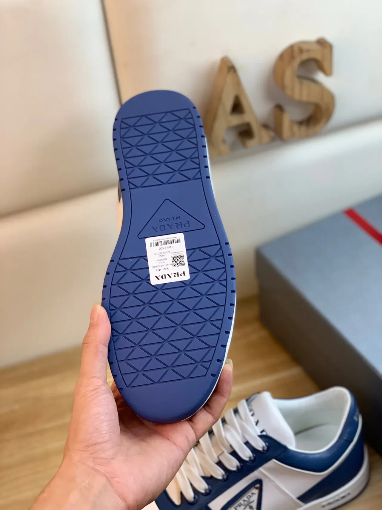 Prada Cloudbust White and Navy Lifestyle Sneakers 4