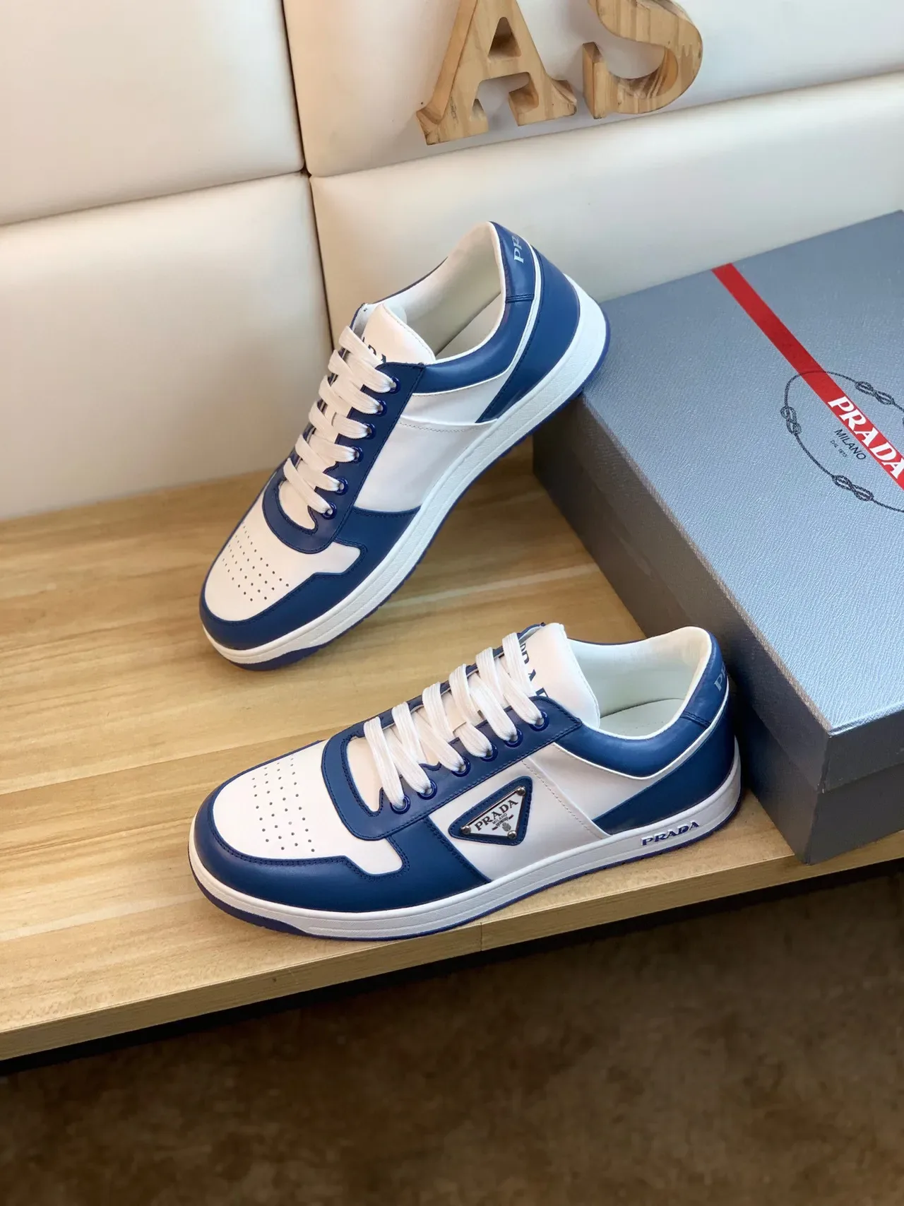 Prada Cloudbust White and Navy Lifestyle Sneakers 7