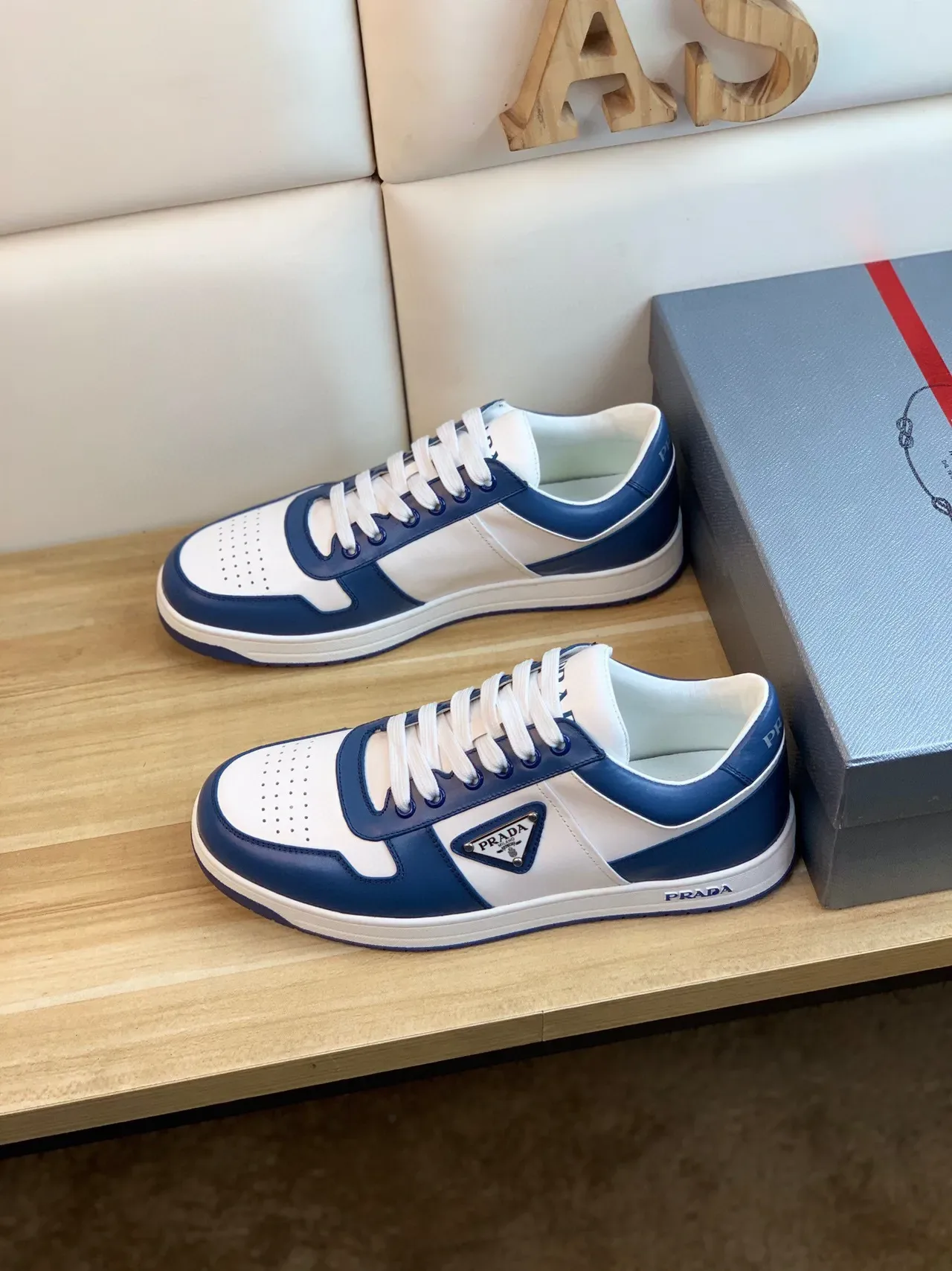 Prada Cloudbust White and Navy Lifestyle Sneakers 8