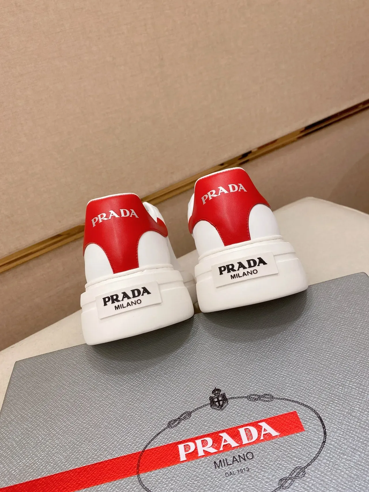 Prada Cloudbust White and Red Lifestyle Sneakers 2