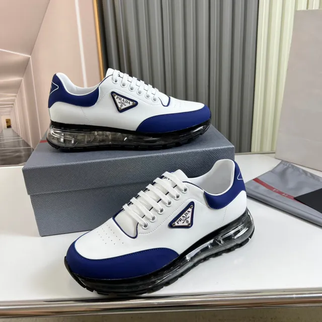 Prada Cloudbust White and Royal Blue Lifestyle Sneakers 7
