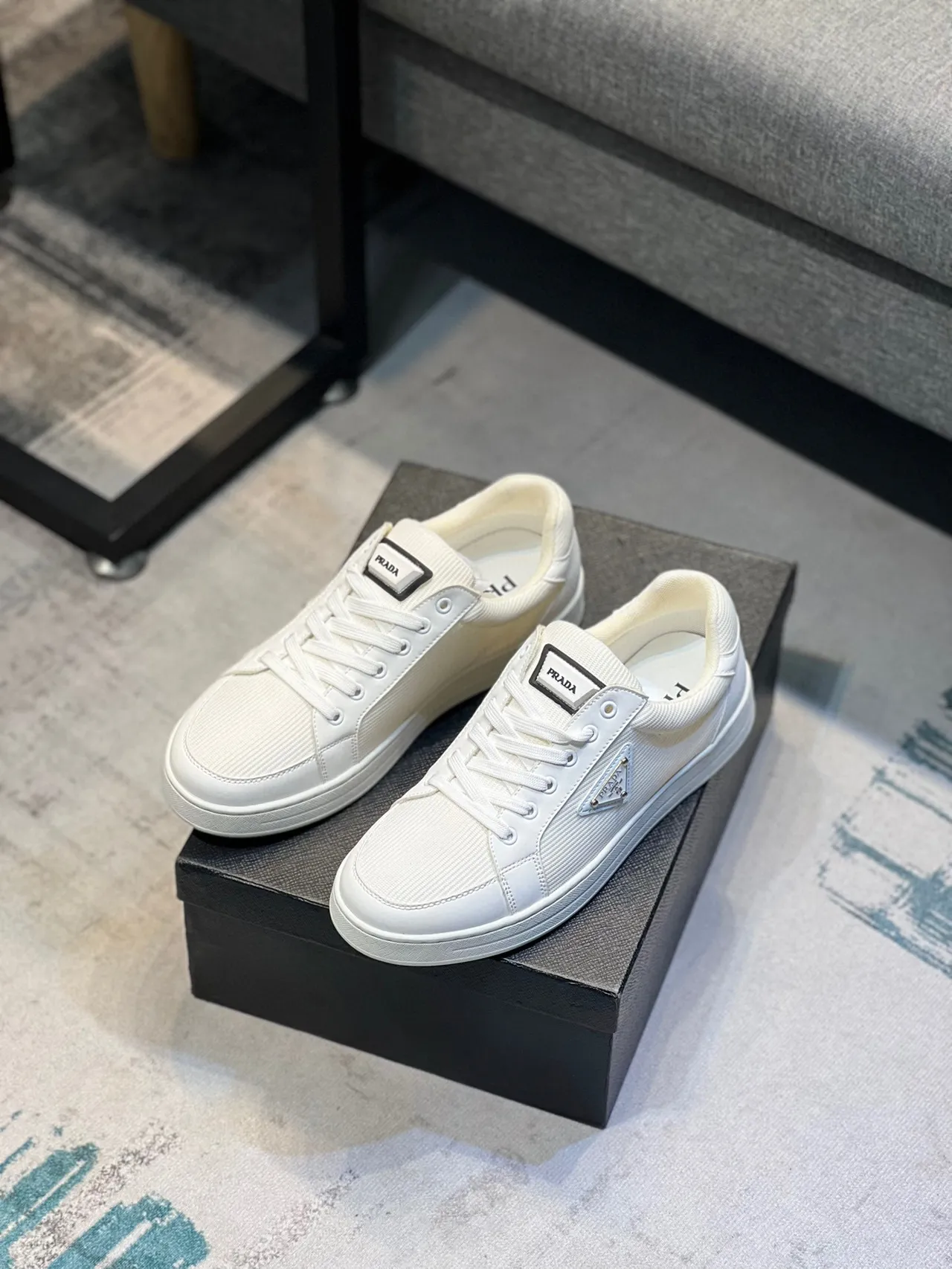 Prada Cloudbust White Beige Low-Top Textile Upper Lifestyle Sneakers 7