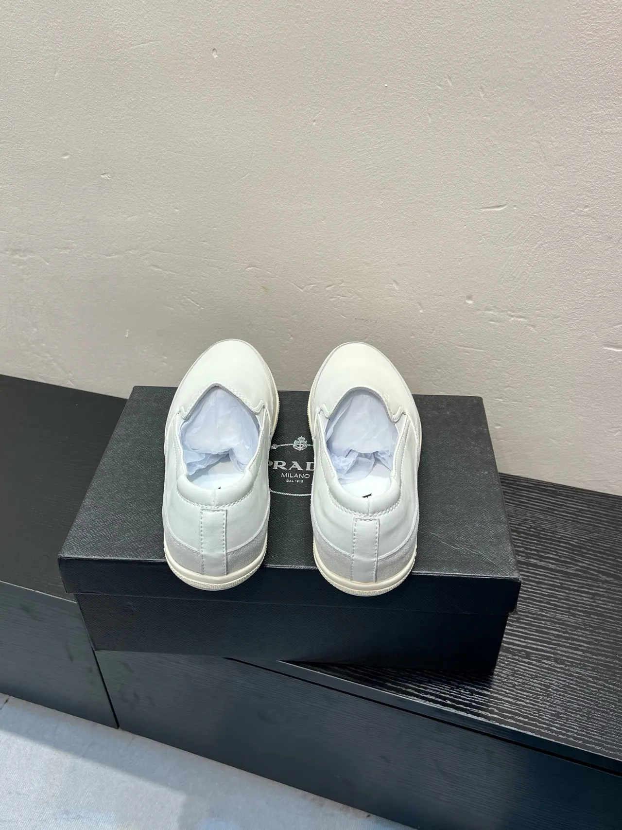 Prada Cloudbust White Beige Slip-On Smooth Leather Upper Loafer 5