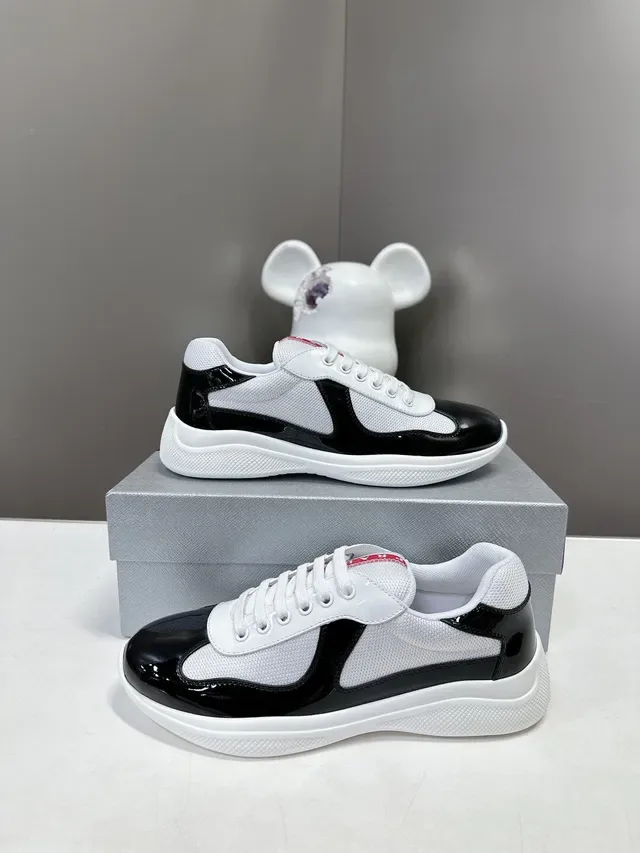 Prada Cloudbust Chaussures Lifestyle Blancs Noirs Upper Textile Patent Toe Cap 3