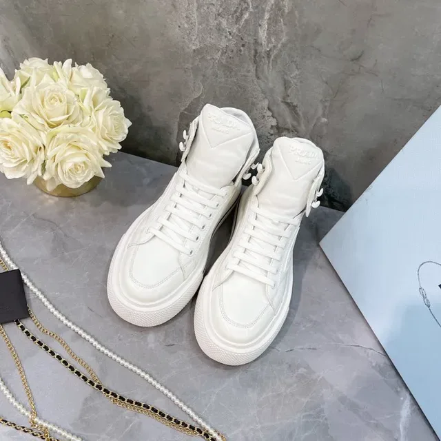Prada Cloudbust White High-Top Platform Lifestyle Sneakers 5