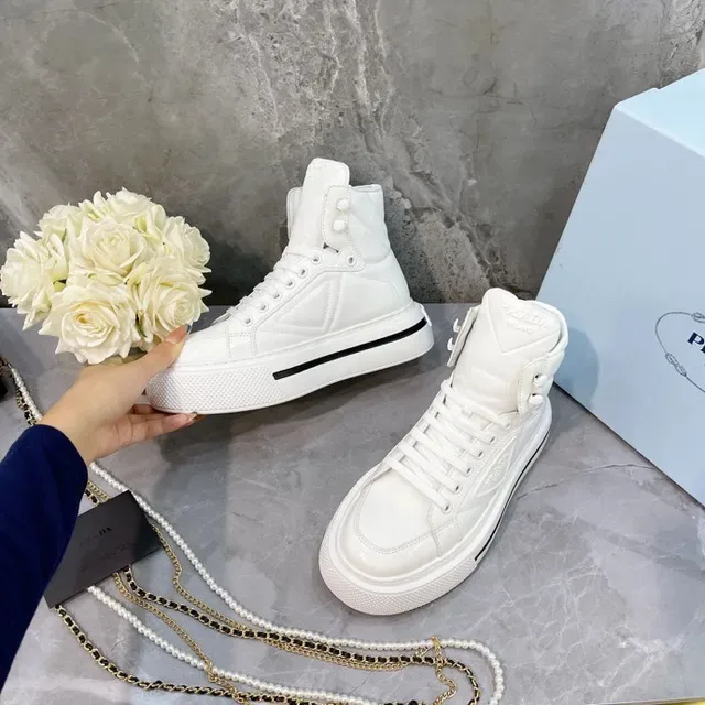 Prada Cloudbust White High-Top Platform Lifestyle Sneakers 8