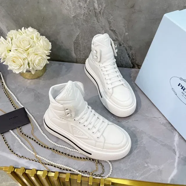 Prada Cloudbust White High-Top Platform Lifestyle Sneakers 9