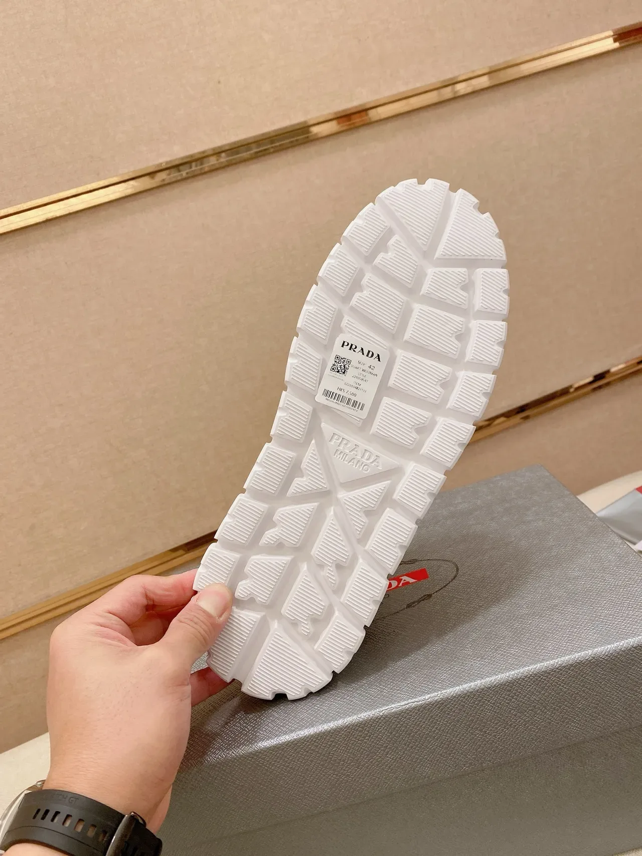 Prada Cloudbust White Platform Sole Glossy Patent Toe Cap Chunky Sneakers 2
