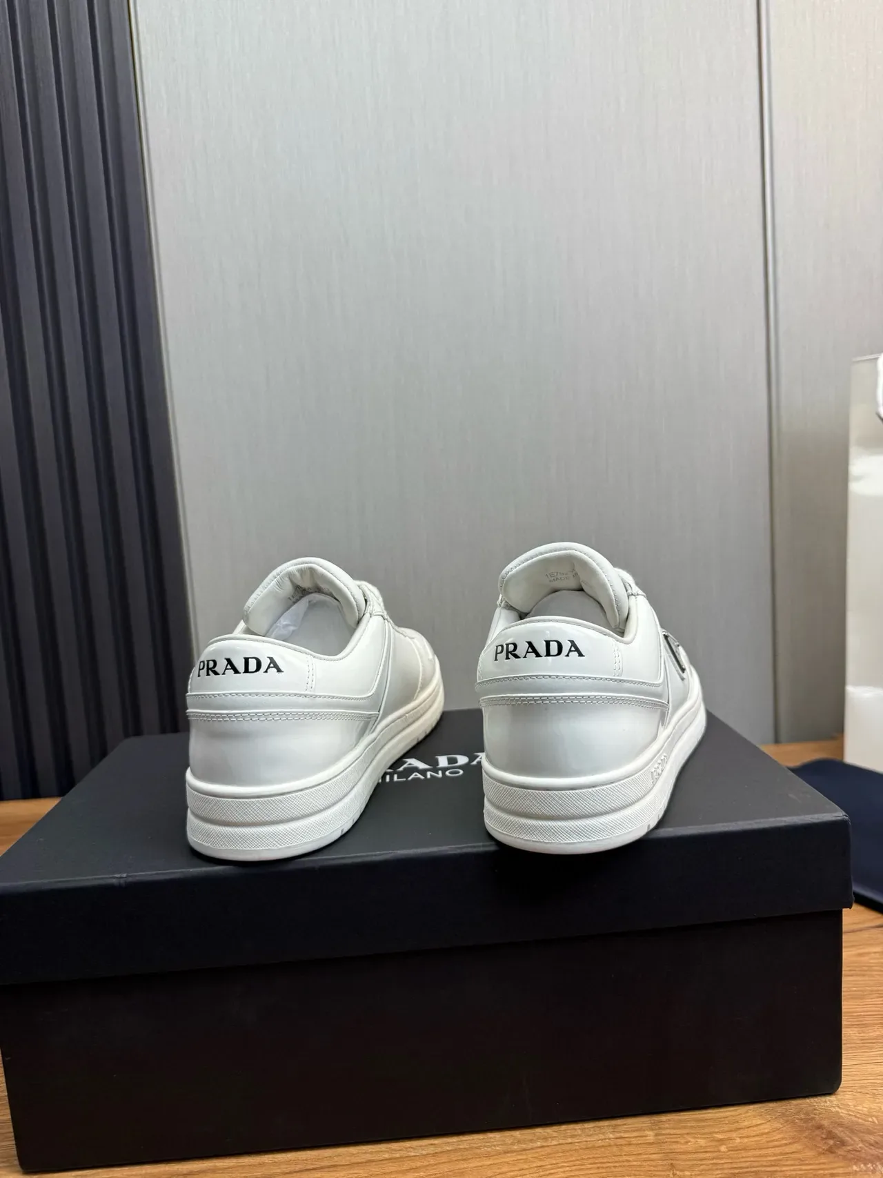 Prada Cloudbust White Silver Low-Top Leather-Like Smooth Upper Lifestyle Sneakers 5