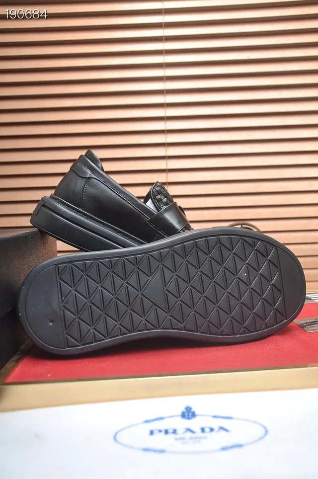 Prada Cloudbust Woven Leather Black Loafers 2