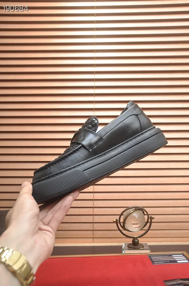 Prada Cloudbust Woven Leather Black Loafers 7
