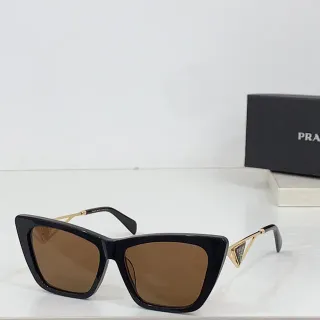 Prada Re-Edition Black Gold Cat-Eye Silhouette Acetate Frame Sunglasses