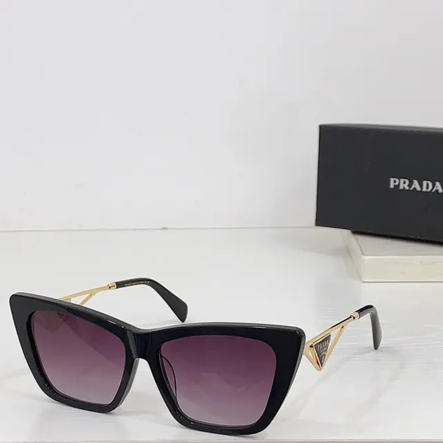 Prada Re-Edition Black Gold Cat-Eye Silhouette Acetate Frame Sunglasses 8