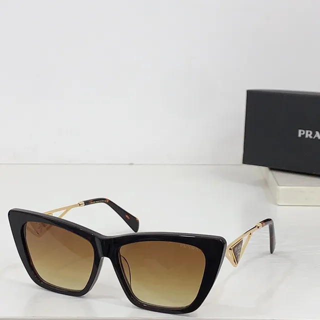 Prada Re-Edition Black Gold Cat-Eye Silhouette Acetate Frame Sunglasses 9