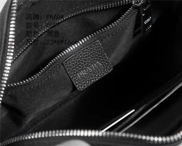 Prada Structured Pebbled Leather Black Crossbody Bag 2