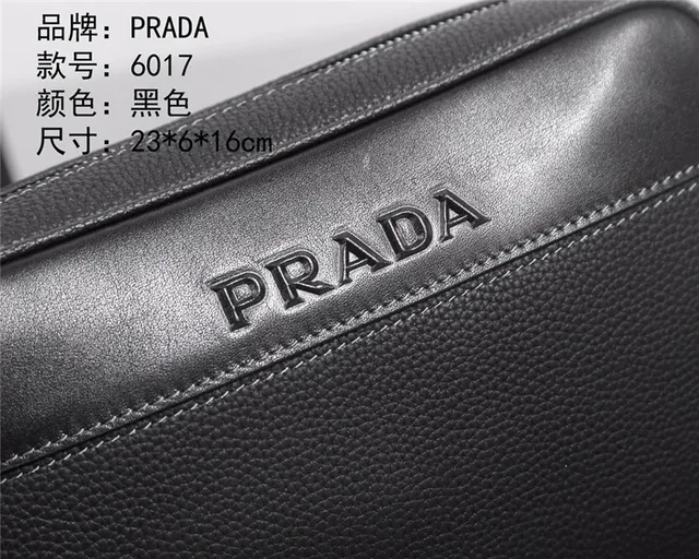 Prada Structured Pebbled Leather Black Crossbody Bag 5