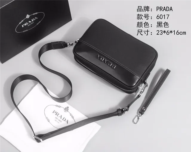 Prada Structured Pebbled Leather Black Crossbody Bag 8