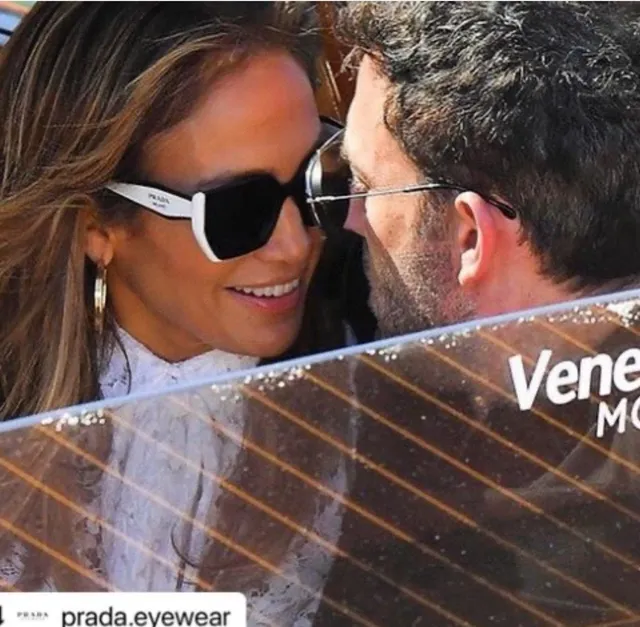 Prada White Brown Oversized Angular Sunglasses 3