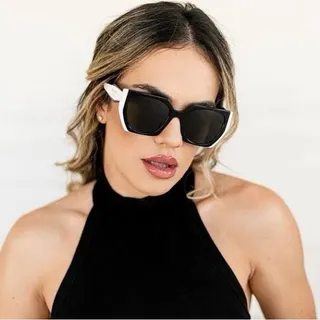 Prada White Brown Oversized Angular Sunglasses 5