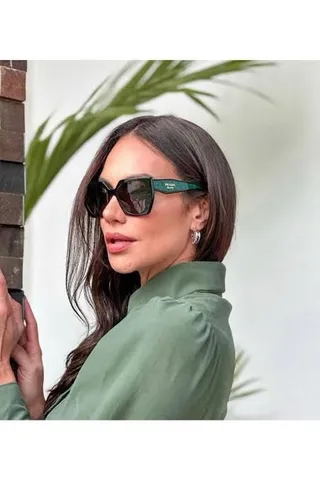 Prada White Brown Oversized Angular Sunglasses 8
