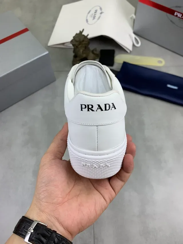 Prada White Paneled Platform Lifestyle Sneakers 3