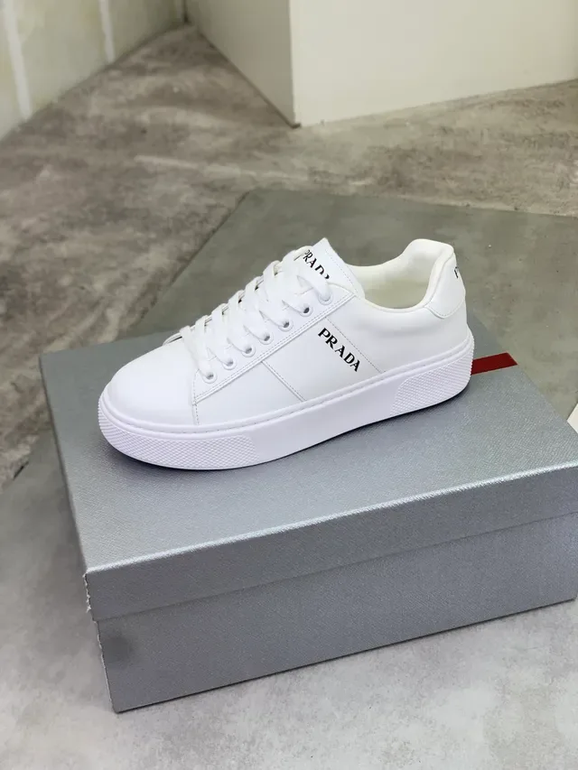 Prada White Paneled Platform Lifestyle Sneakers 4