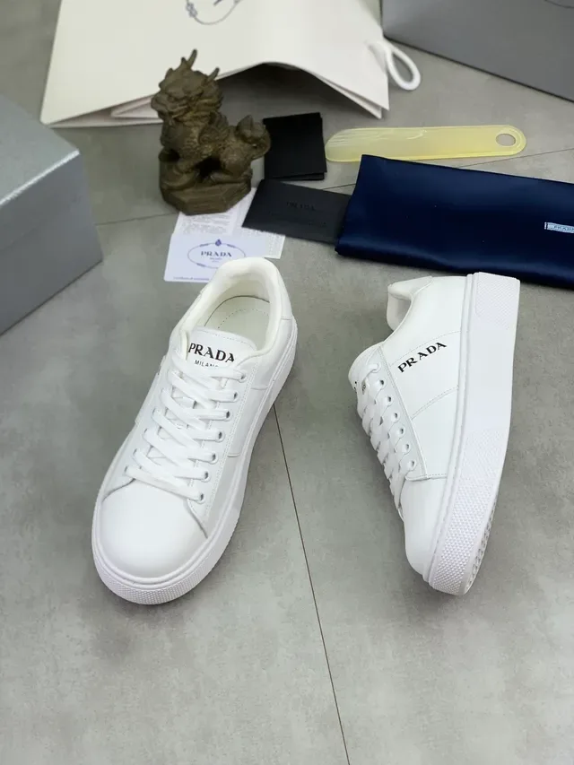Prada White Paneled Platform Lifestyle Sneakers 5