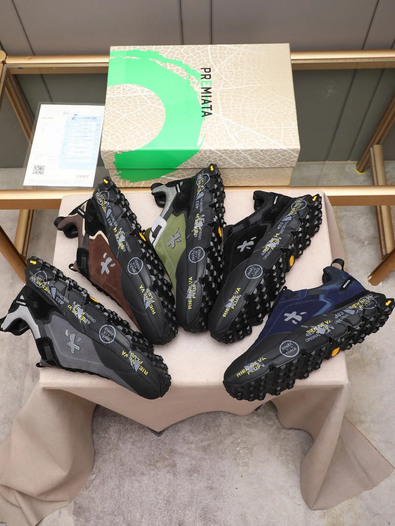 Premiata Black Gray Chunky Midsole Mixed Suede/mesh Upper Lifestyle Sneakers 2