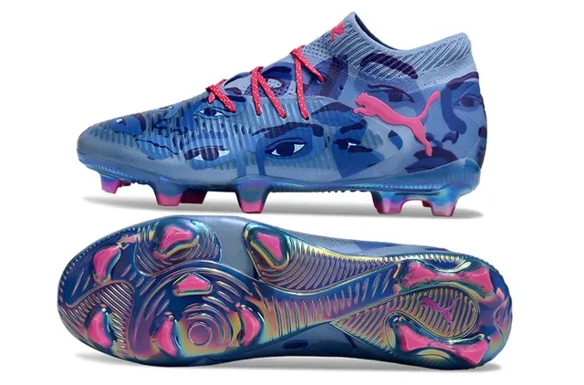 Puma Future Z Blue Pink Knit Upper Sock-Fit Collar Firm-Ground Soccer Shoes 6