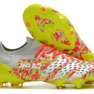 Puma Future Z Multicolor Low-Cut Knit Upper Neon Yellow Cage Firm-Ground Soccer Shoes