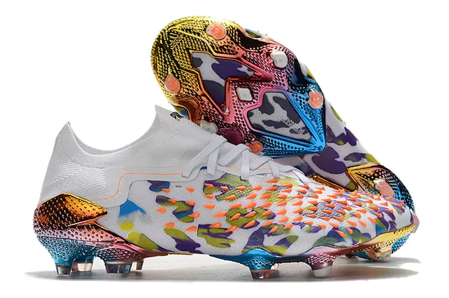 Chaussures de football Puma Future Z Multicolore Upper en tricot à coupe basse Cage Jaune néon en terrain ferme 12