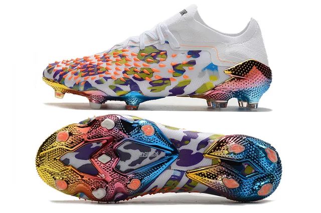 Chaussures de football Puma Future Z Multicolore Upper en tricot à coupe basse Cage Jaune néon en terrain ferme 13