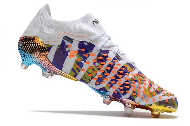 Chaussures de football Puma Future Z Multicolore Upper en tricot à coupe basse Cage Jaune néon en terrain ferme 14