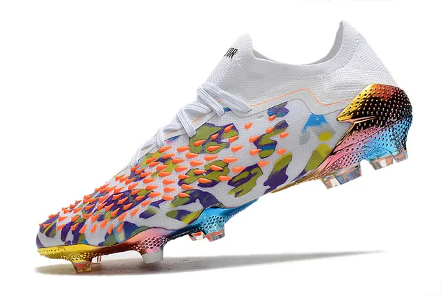 Chaussures de football Puma Future Z Multicolore Upper en tricot à coupe basse Cage Jaune néon en terrain ferme 15